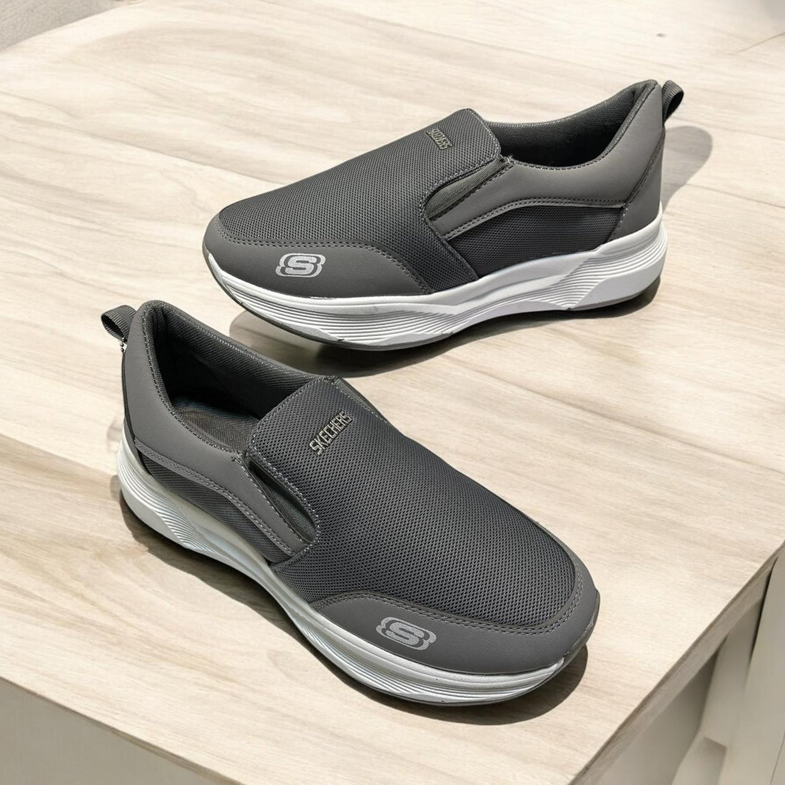 LATEST SKECHERS SHOES GREY (SK G1012)